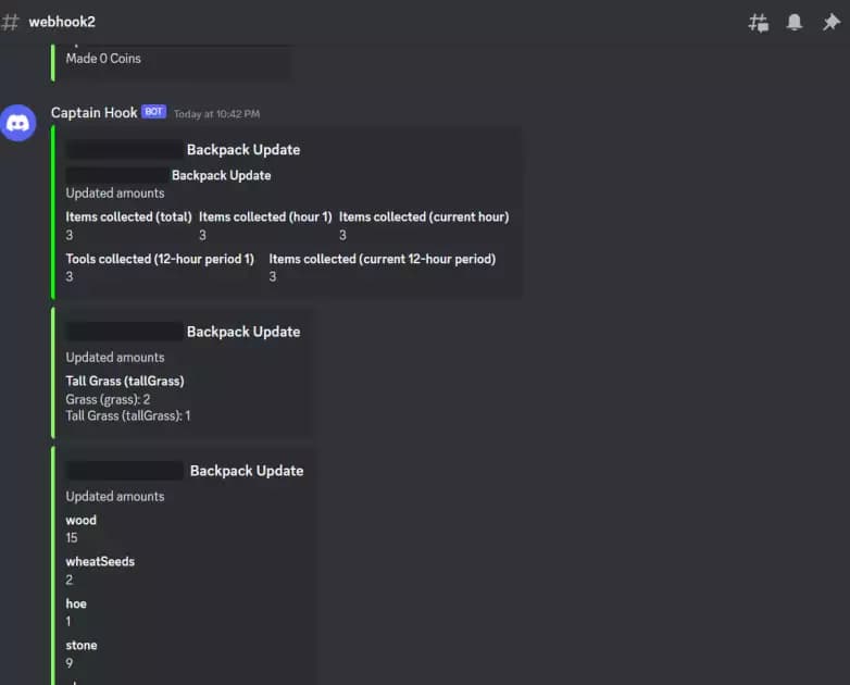Item drop Notifier Webhook for ISLANDS