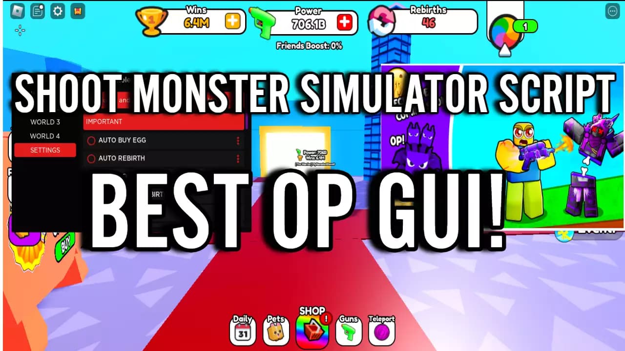 SHOOT A MONSTER SIMULATOR BEST SCRIPT OP!