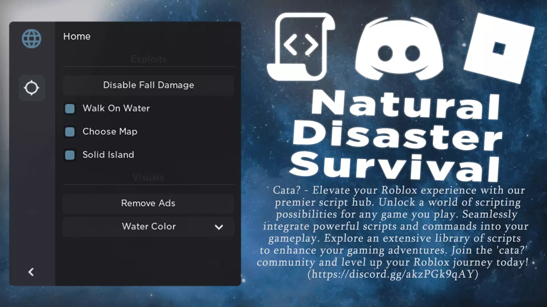 Natural Disaster Survival (Choose Map, NoFall, WaterWalk) 
