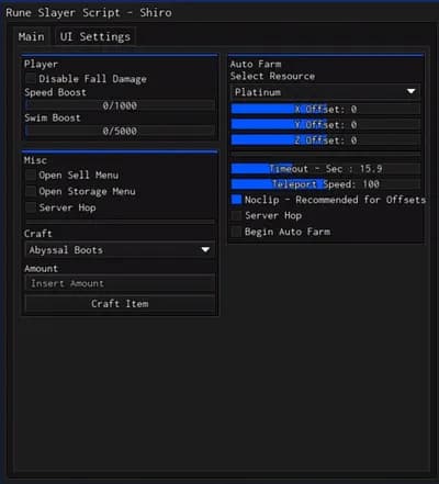 Rune Slayer Script, Added Open Storage, Auto Farm w S Hop