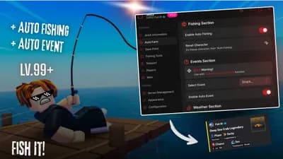 Auto Fishing , Auto Event, Godmode, Auto Weather and Webhook