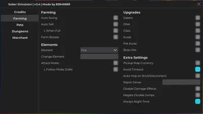SABER SIMULATOR | OP SCRIPT | OP FARM DUNGEONS & ELEMENTS