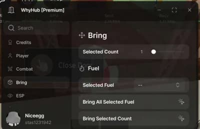 Auto Attack, Bring any item, Change Speed, Item esp