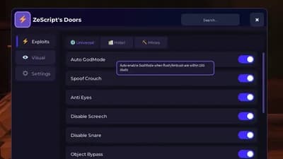 ZeScript Doors | Godmode, Speed bypass