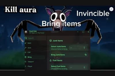 99 nights kill aura, bring all, invincible, auto burn/cook