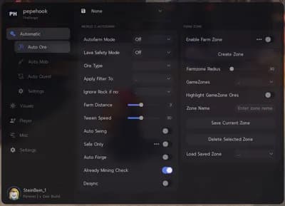 [update] wings -, Auto Mine, Auto Mob, Auto Sell
