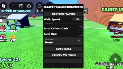 Destroy VIP Walls | Auto collect/ UPD | Goto Base | and more