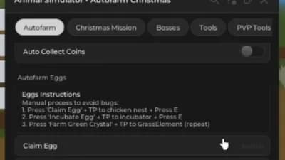AutoFarm Coins Eggs Tp All bosses Hitbox Expander