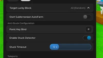 Auto farm all lucky blocks and Quick Tp (KEY Fixed)