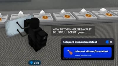 TELEPORT TO DINNER/BREAKFAST useless script ig