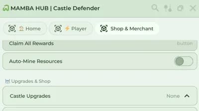 MAMBA HUB | Castle Defender | Auto-Farm,  &  Auto Claim More