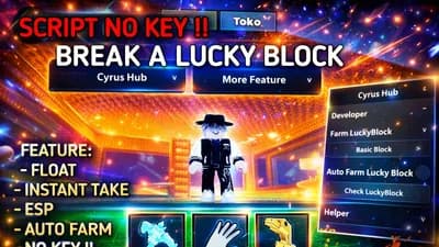 Instant Take, Auto Farm Lucky Block, Float, Esp, No Key !!