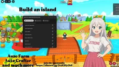 Build an island, auto craft, auto farm items and more